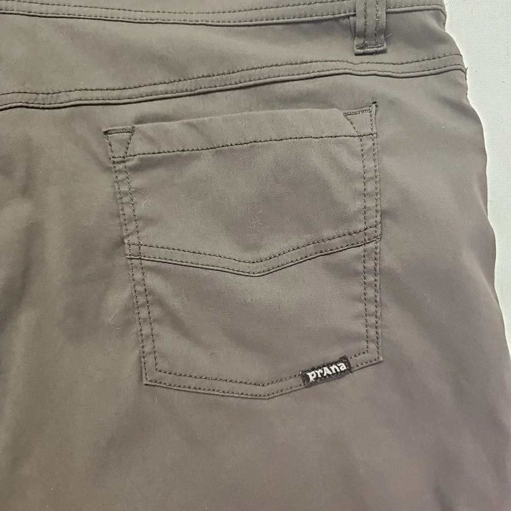 Prana Pants Men 38x31 Brown Brion Standard Fit Stretch Hike Trail Outdoor HEMMED
